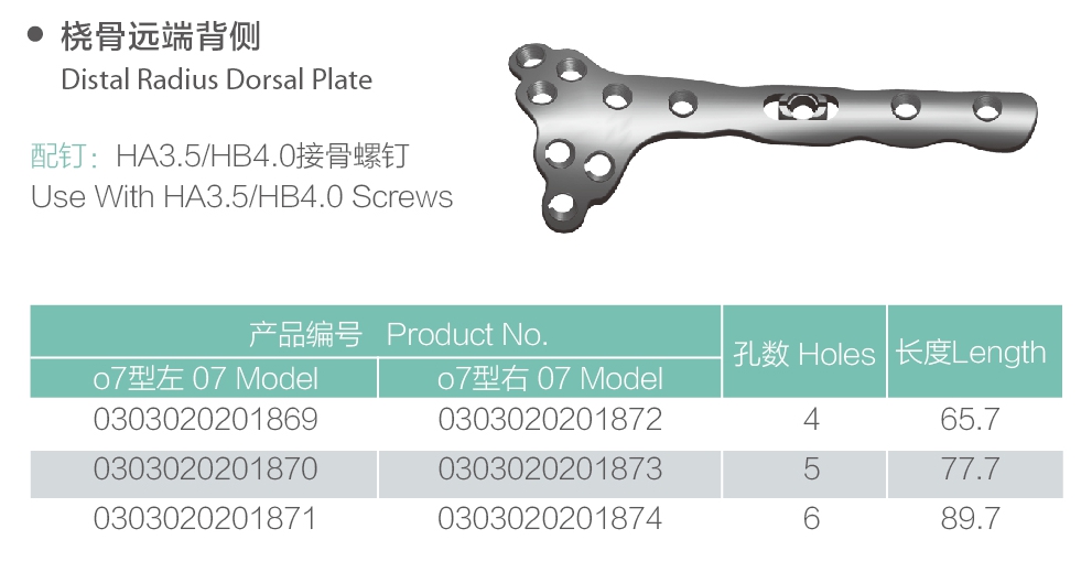 30 Piring dorsal radius distal 30 Distal radius dorsal plate