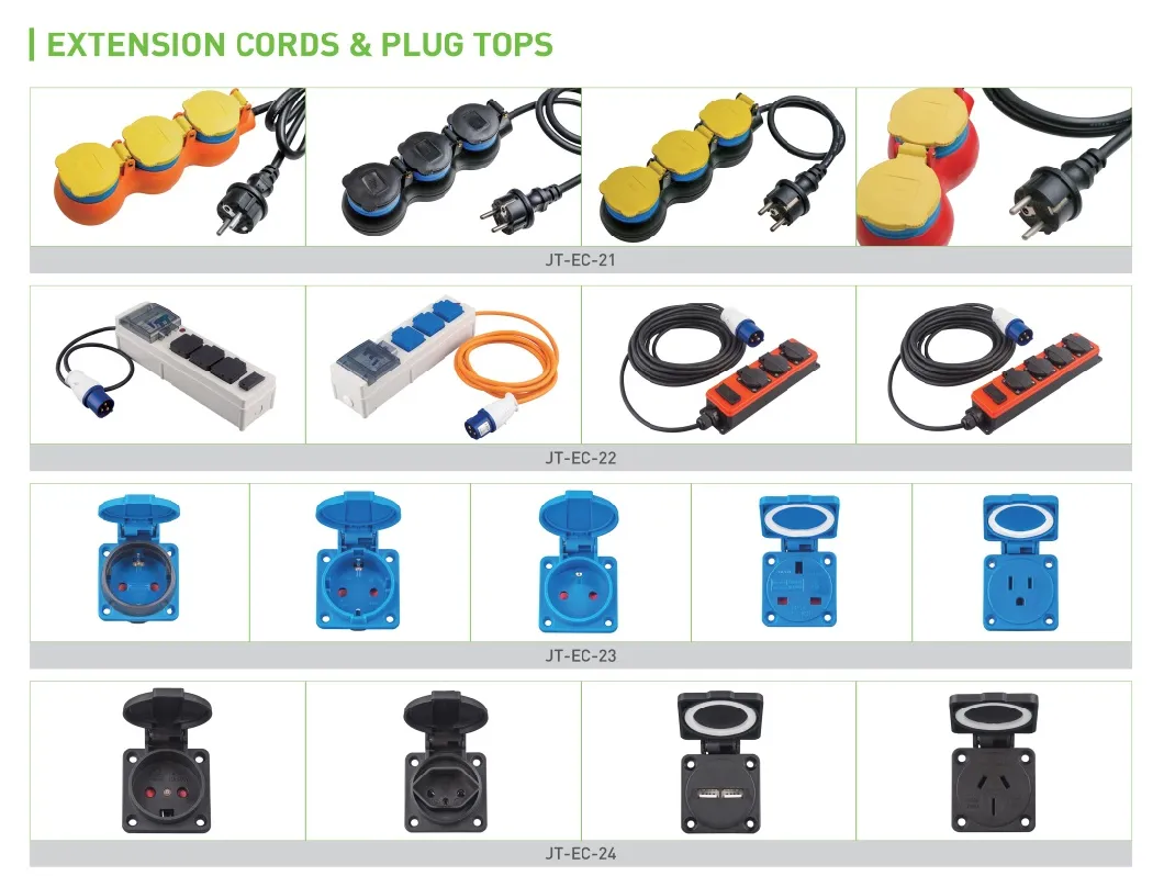 3-Way Moisture-Proof Socket Strip with Cover Rubber Cable Heavy Duty Ce