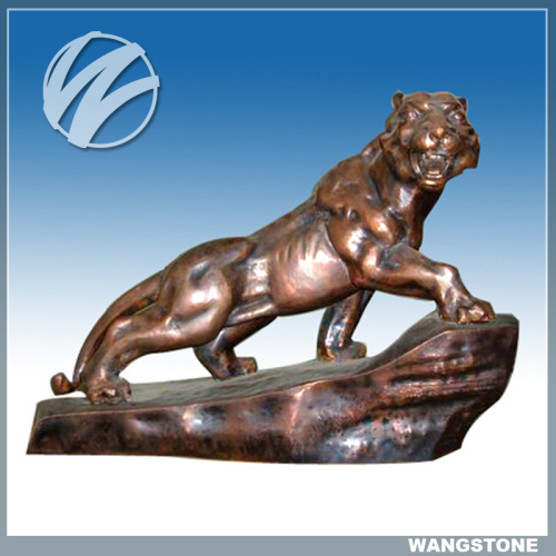 Fierce Leopard Brass Decoration Sculpture