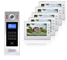 4 wires 7 inch video door phone entry intercom system
