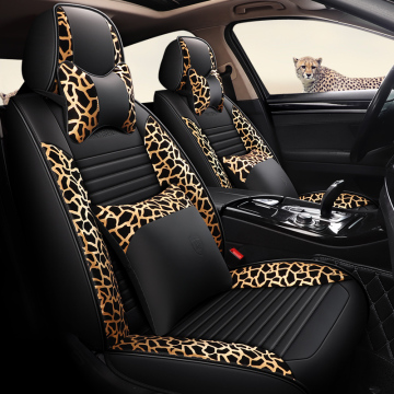 Leopard Print PVC Seat Cushion for Women Driver Seat Covers