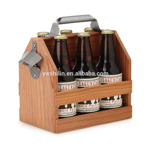 hot sales wooden 6 pack/bottle beer carrier box