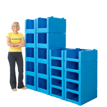 Plastic Stackable Storage Bins for Warehouse Clothing Storage