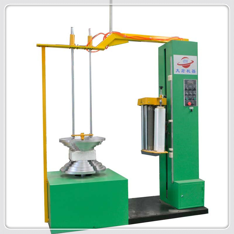 Multi-pieces tyres stretch wrapping machine