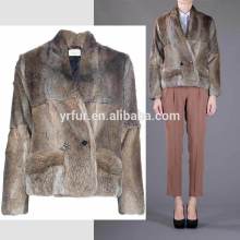 YR871 Hand Made Rabbit Coat/Winter Warm Coat Factory Fur