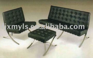 black leisure pvc leather sofa set