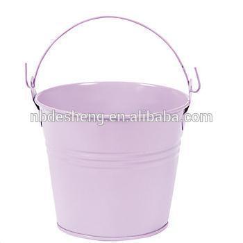 Metal Bucket Party Accessory,Lilac Tinplate Pails with Handles,Decorative Buckets Pails