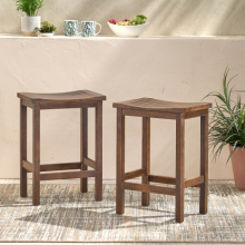 Outdoor Acacia Wood Counter Height Barstool