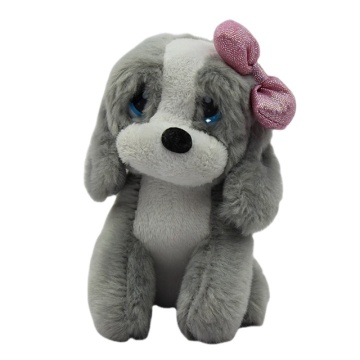 Soft Stuffed Cocker Spaniel Plush Toy with Bow for Kids