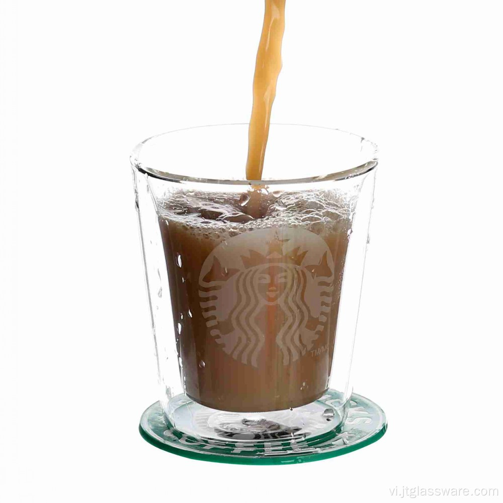 Cốc thủy tinh treo tường đôi Starbucks