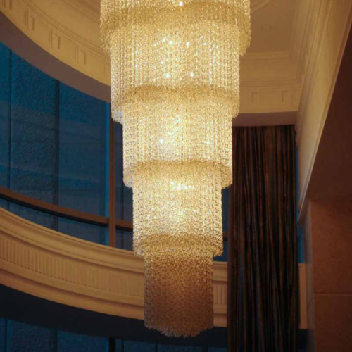 Lumière de lustre en cristal d&#39;or de projet de luxe de lobby