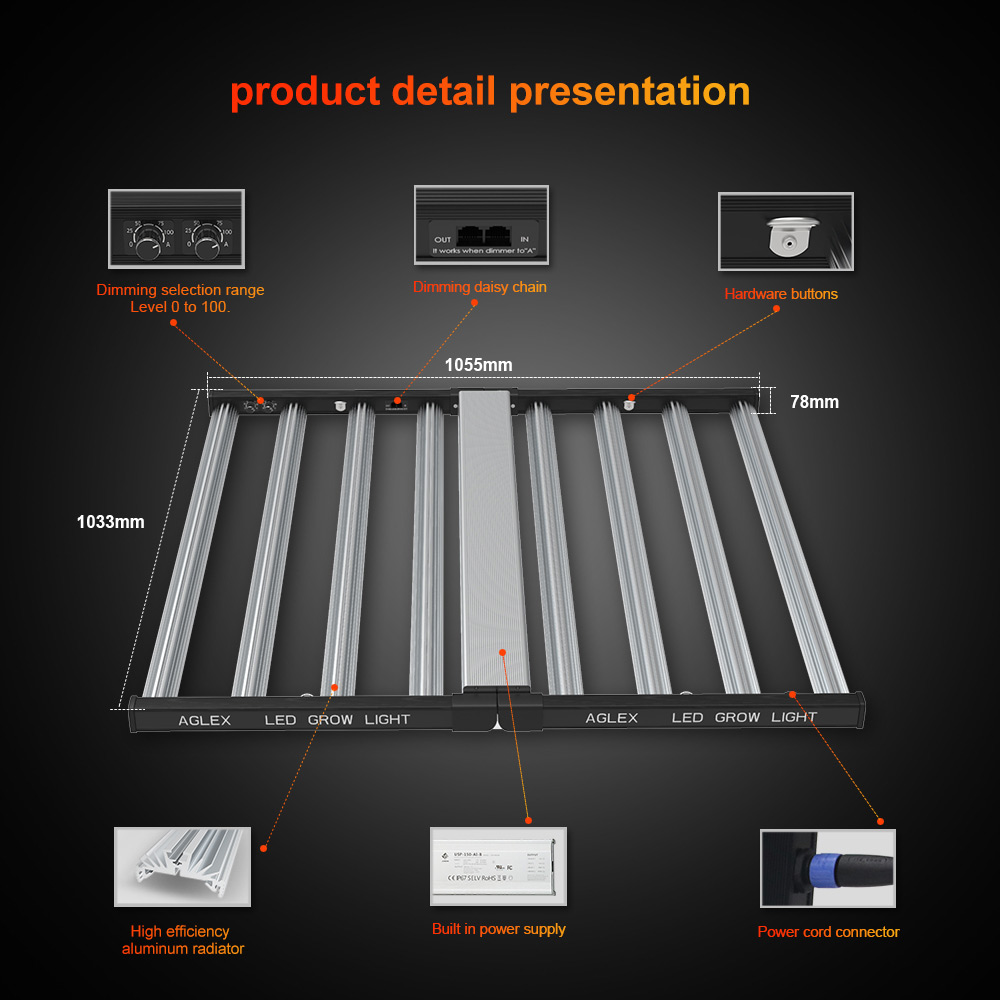 Sera Led Grow Lights Ticari Dikim için 1000W