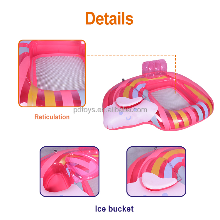 Summer Water Lounger Floating Bed Inflatable Pool Float Swimming pool With Mesh for Kids Adults custom pool float