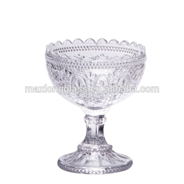 Clear glass pressed icecream bowl,115mm