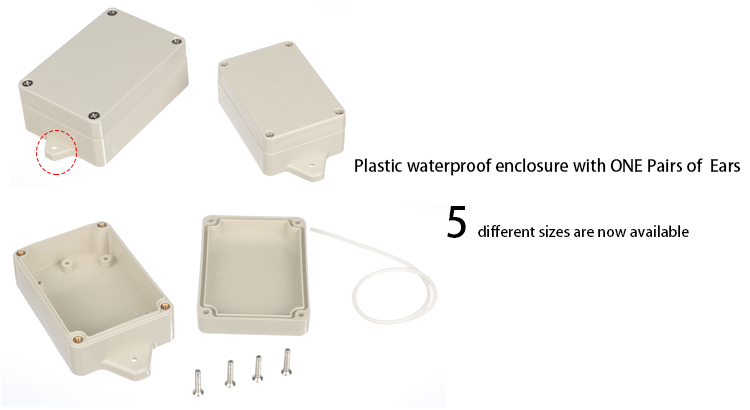 76 Sizes wall mount enclosure box waterproof storage IP67 abs plastic electrical junction box with ear electric flanged housing