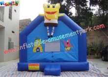 Cool Spongebob Small Inflatables Commercial Bouncy Castles Has Two Pipes For Inflating