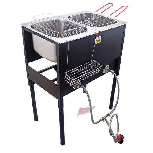 High Pressure Double Gas Deep Fryer Burner Cooker