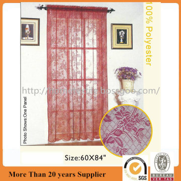 Red Polyester Lace Net Curtains