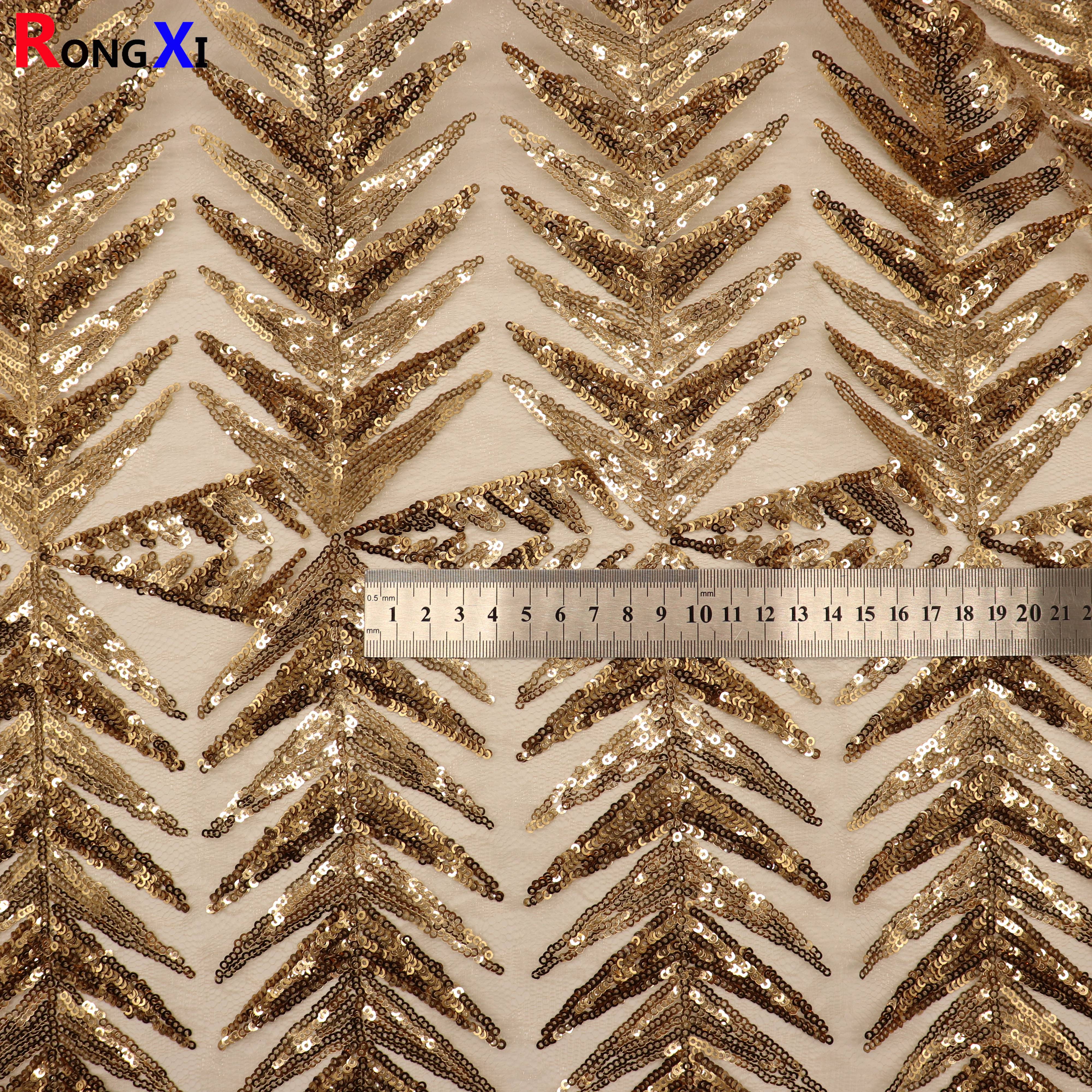 RXF1868 New Design Sequin Stretch Fabric With High Quality