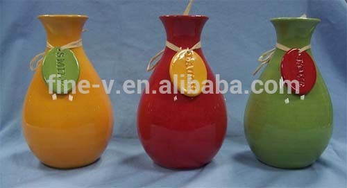 Porcelain vase with colored glaze