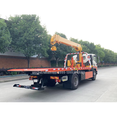 SINOTRUCK HOWO 14ft to 19ft Flatbed Wrecker Truck พร้อมเครน