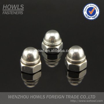 cap nut with nylon insert/welded nylon cap nut/nylon nut with cap stainless steel/carbon steel