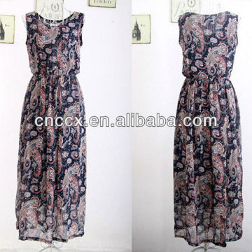 13CD1134 Sleeveless chiffon maxi girls' dress