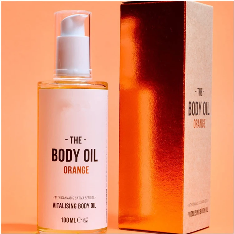 Vegan Skin Moisturizing Body Oil Orange with Hemp Seed Oil