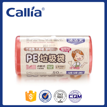 HDPE/LDPE plastic garbage bags half translucent plastic trash bags on roll