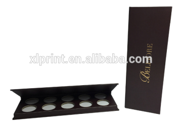 luxury black cardboard cusmetic box with magnetic lid