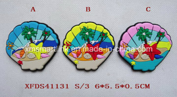 Silicone Cartoon Shell Magnet, Soft PVC Cartoonsea Fridge Magnet, Rubber Cartoon Magnet