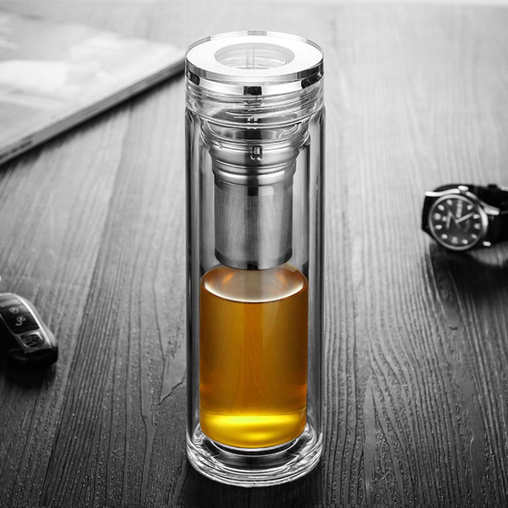 450ml Borosilicate Glass Water bottle with Infuser