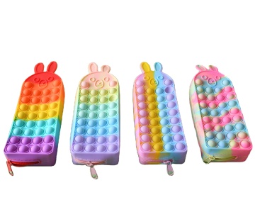 Pop It Bags: New Arrival Fidget Rabbit Silicone Pencil Case for Kids and Girls