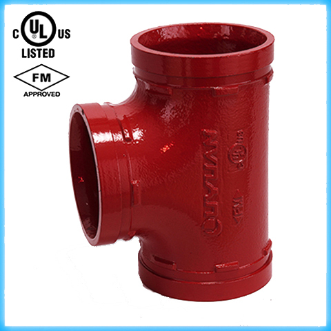 China factory foundry FM UL approved grooved pipe fitting Tee