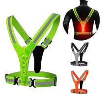 High Visibility Adjustable Flashing Reflective Elastic Vest Belt Strap