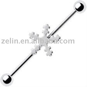 snowflake surgical steel barbell upper ear body piercing ear jewelry