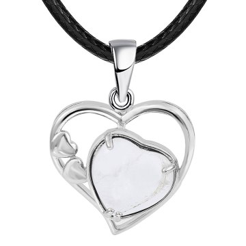 Crystal Love Heart Birthstone Pendant Gemstone Necklaces for Women