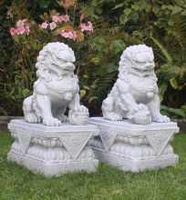 chinese stone carving marble handcarved fu dog statues