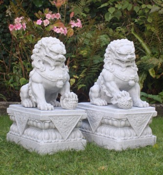 chinese stone carving marble handcarved fu dog statues