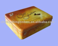 Tin box for chocolate with embossing on the lid chocolate box