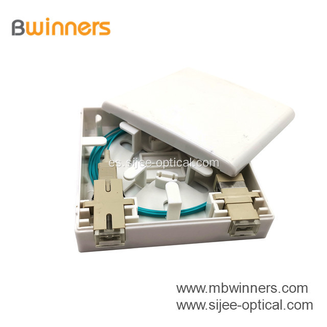 2 puertos FTTH Caja de terminación de fibra óptica Panel de enchufes