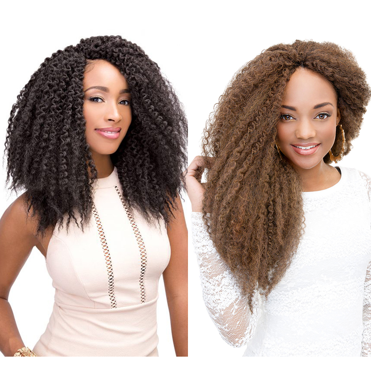 Synthetic Ombre Color Marley Cuban Afro Kinky Curly Twist Hair Crochet Braids Braiding Hair for Faux Locs