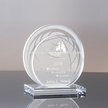 Round clear glass awards for company awards