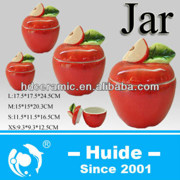 Ceramic apple set cookie jar