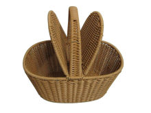Hand Woven Pp Wicker Baskets With Handles , 2 Person Picnic Basket