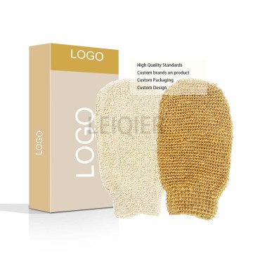 Natural Jute Bath Gloves with Bamboo Fiber Scrubber Exfoliating Mitts