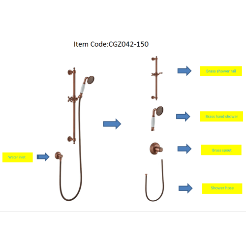 Messing Luxus Duschstange Set