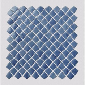 Blue irregular pattern glass mosaic tiles for bathroom