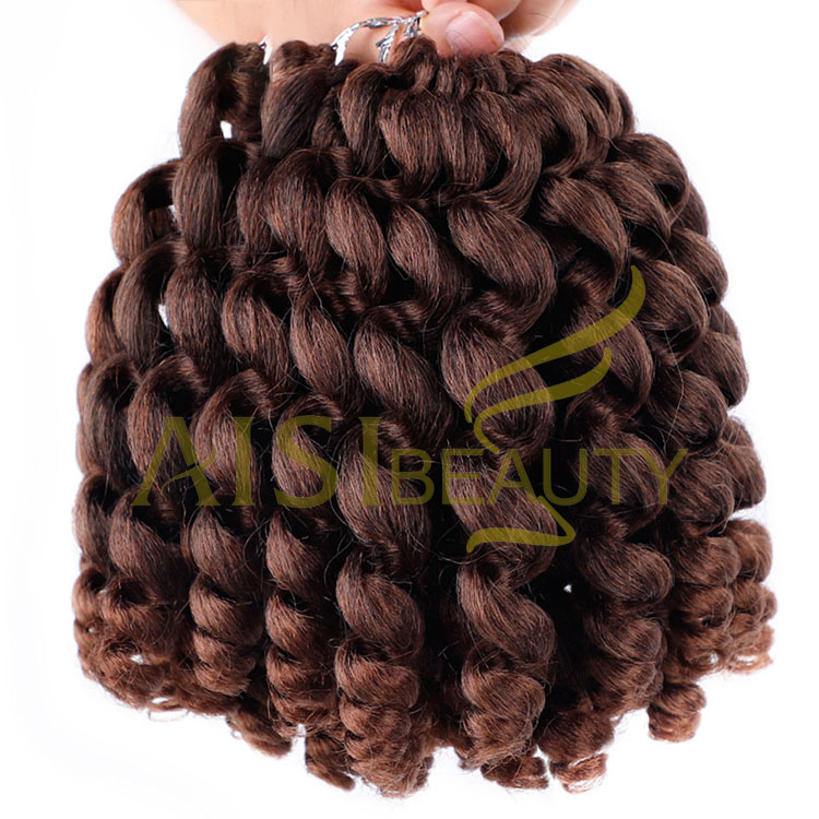 Aisi Beauty 8 Inch Multi Color Jumpy Wand Curly Crochet Braids Jamaican Bounce Synthetic Crochet Braiding Hair Extension