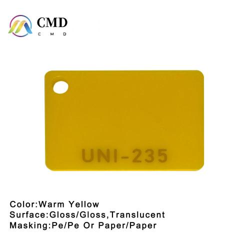 Gelbe Acryl-Plexiglasplatte 3 mm dick 1220 * 2440 mm
